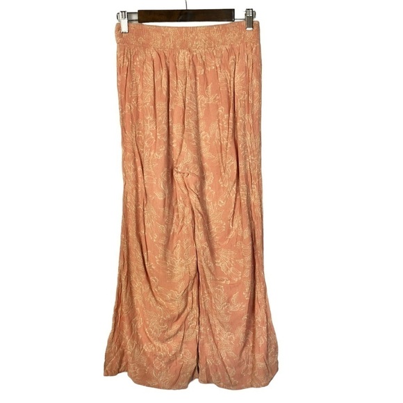 Amuse Society Coasting Along Pink Floral Wide Leg Pant S - Picture 3 of 4